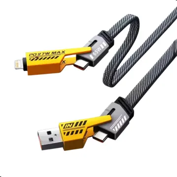 Cabo Carregador Para iPhone Usb Turbo 65w 4 Em 1 Tipo C 1m