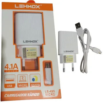 Carregador Rápido Lehmox LE-495 Micro V8