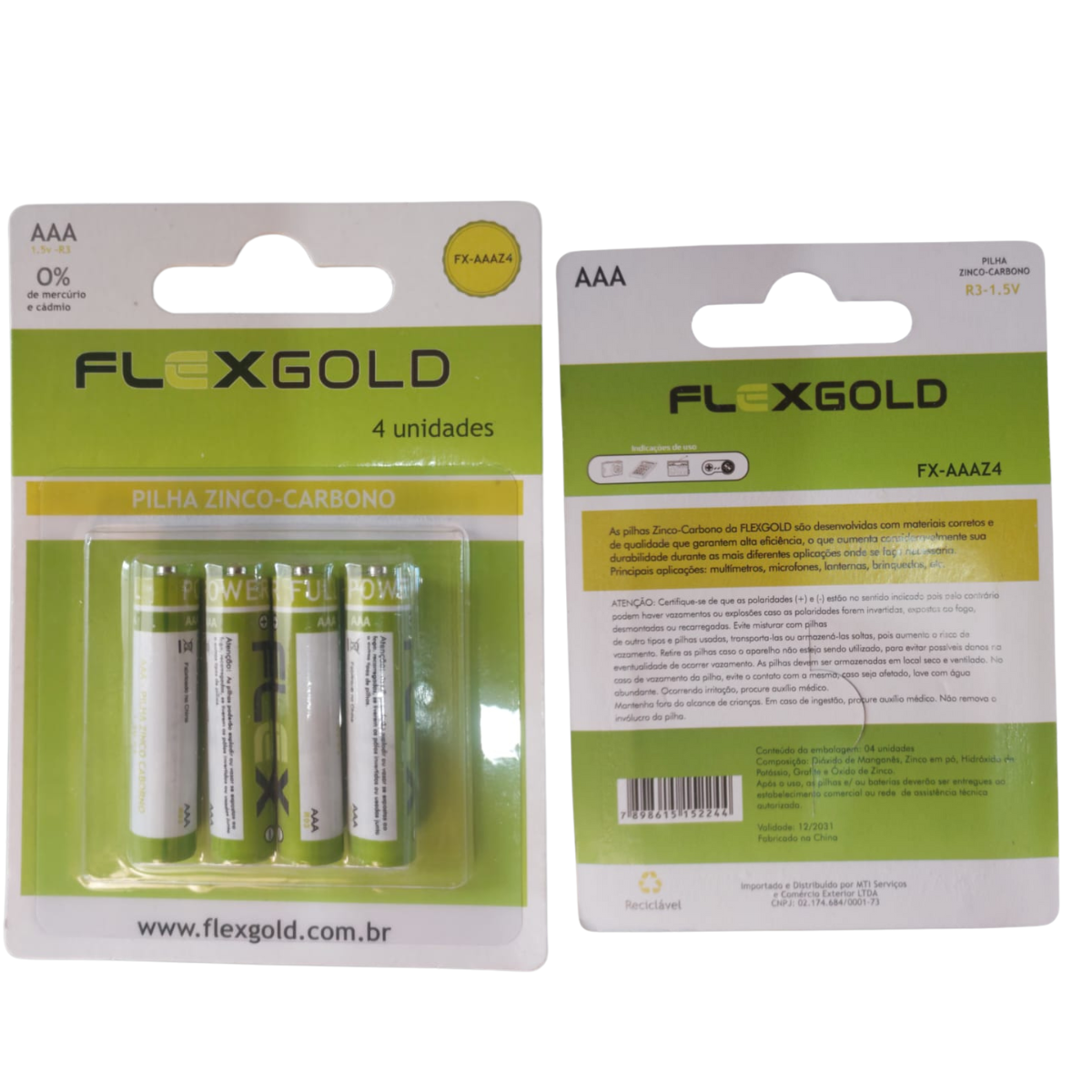 Pilha Aaa Zinco C/4 Unidade Fx-Aaaz4
